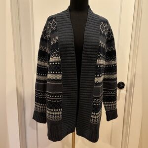 HANNAH NEW open cardigan long sleeve grey black white womens XL Ecletic Grandma